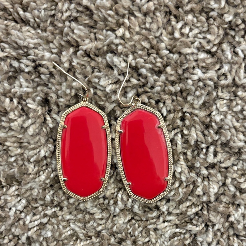 Kendra Scott Danielle Earrings in Red and Gold